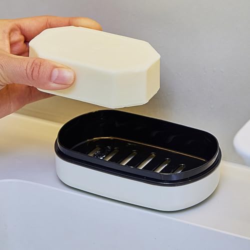 Loyliawa Double Layer Soap Dish with Lid and Draining Rack