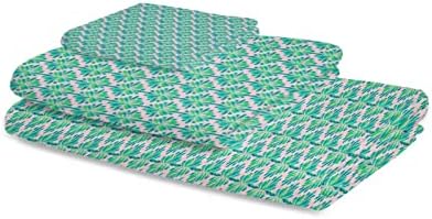 Boanket Aqua Flowers 3-Piece Towel Set for Bathroom and Hotel