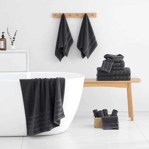 QAJ 16-Piece Bath Towels Set - 100 Cotton Soft and Durable