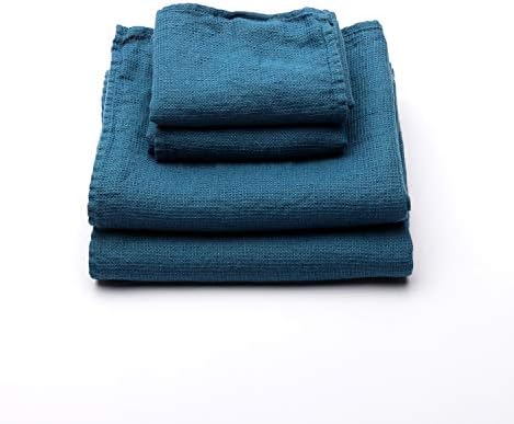 LinenMe Waffle Towel Set Sea Blue 2 Pack