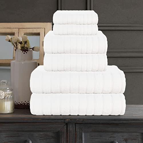 CASA COPENHAGEN White Egyptian Cotton Towel Set of 6