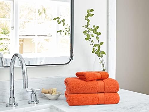 GLAMBURG 700 GSM 8-Piece Towel Set - Orange