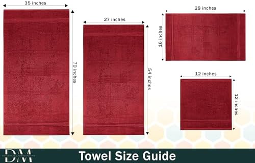 Dewall Maisons 4-Piece Dark Red Bath Towel Set