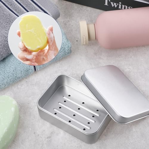 Durable Aluminum Soap Case with Lid for Travel