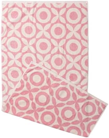 OX Pink Bath Towels Set of 2 Cotton 27x55 Inch