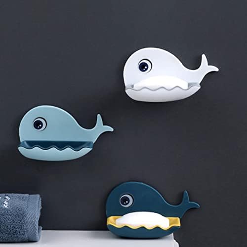Modern Whale-Shaped Wall Soap Holder with Adhesive Base