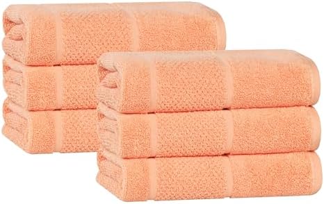Superior Mile Smart Twist Viscose Cotton Blend Towels Set of 6 Peach