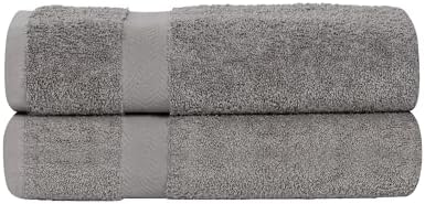 Superior 2-Piece Cotton Bath Sheet Set - Charcoal