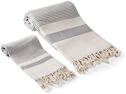 OliveLinen Pixel Turkish Towel Set 1