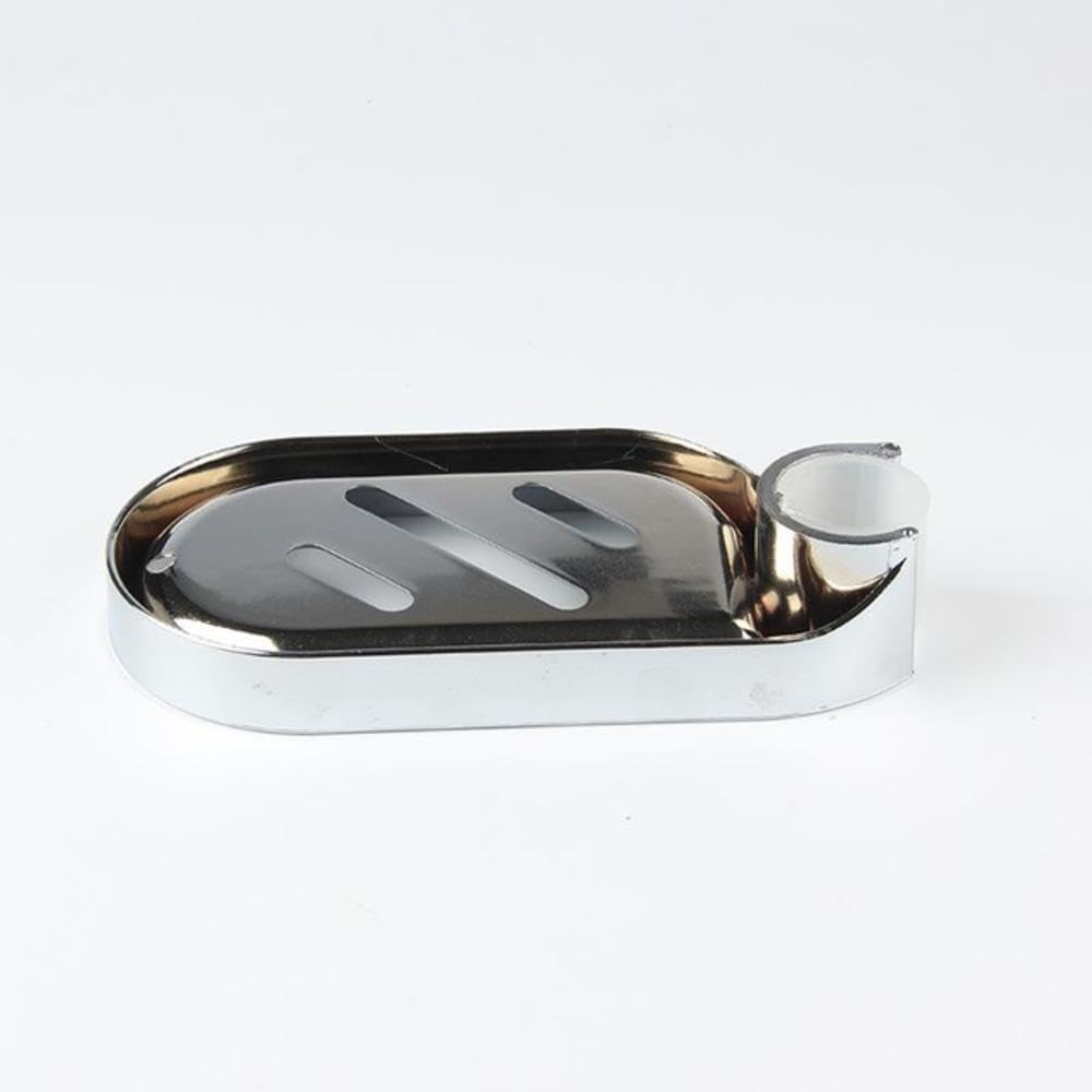 Pokinge 2pcs Adjustable Soap Holder with Chrome Plated ABS Tray