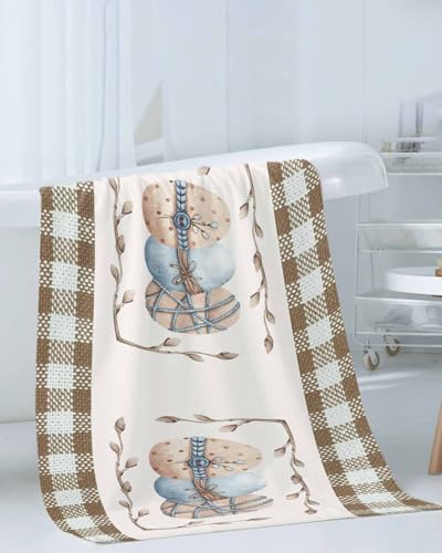 Chees D Zone Retro Easter Egg Leaves Cotton Bath Towel Set