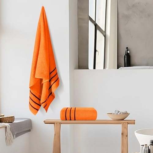 MyOwn Cotton 2 Pack Oversized Bath Towel Set - Orange 1