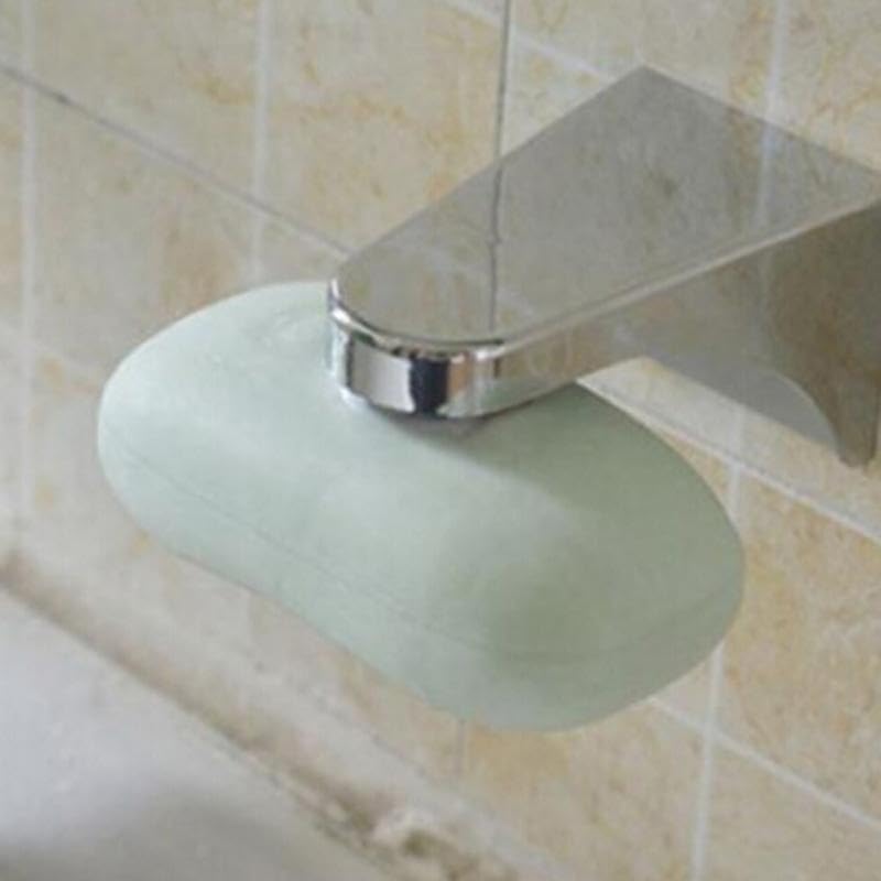 Junfamilee 1Pc Silver Magnetic Soap Holder