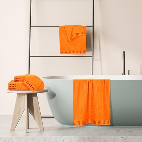 Ultra Soft Cotton Towel Set 6 Pack - Orange 1