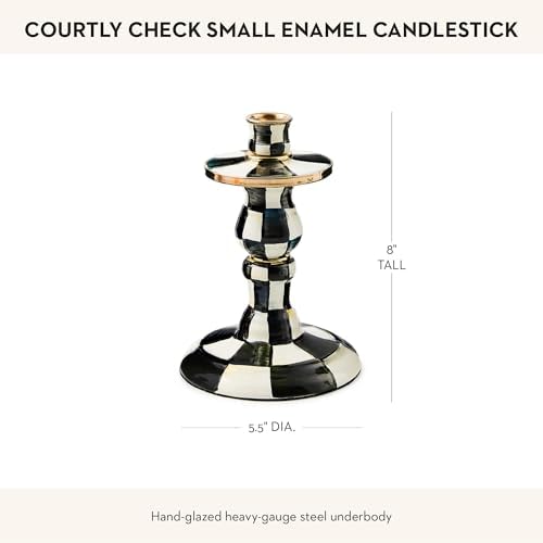 MACKENZIE-CHILDS Courtly Check Enamel Candlestick Holder 1