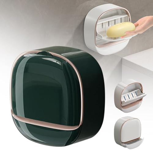BILIKEYU Wall Mount Soap Dish Holder - Silver No Drilling Multi-Purpose