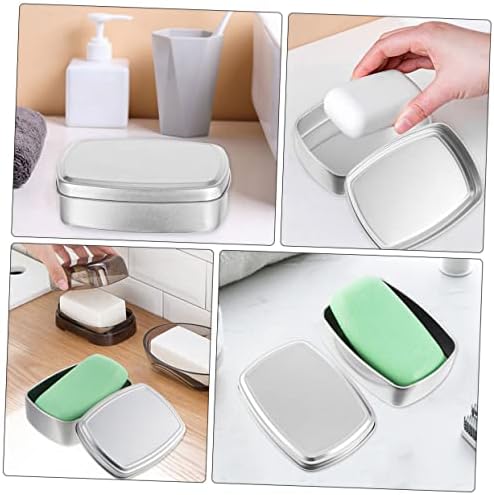 ERINGOGO 4pcs Aluminum Soap Boxes with Removable Lid 1