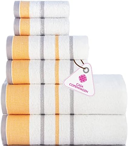 CASA COPENHAGEN White Bay 6 Piece Towel Set
