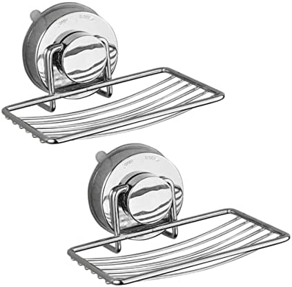 Anneome Suction Cup Soap Dish Holder Stainless Steel Easy Install No Drill