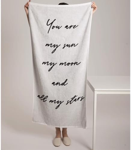 LilRoot Black Letters Bath Towel Set 2 Pack