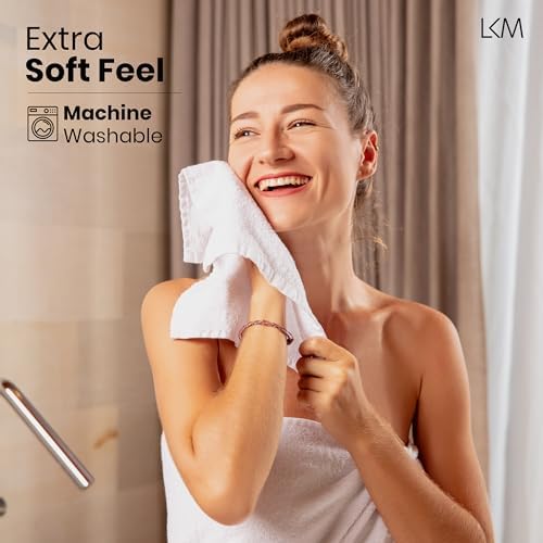 LKM Turkish Cotton Bath Towel Set 3 Piece Grey Luxury Towels