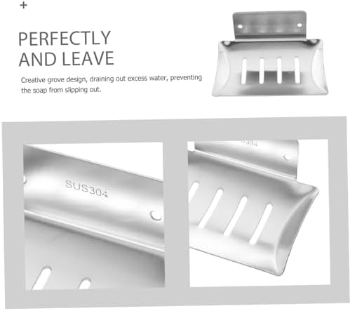 WESIEVYA Wall Mount Soap Dish with Drain and Suction Cup