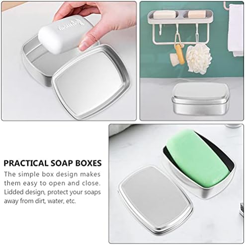 3PCS Aluminum Travel Soap Holder with Leak Proof Lid