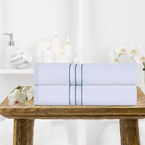 Superior Turkish Cotton Ultra-Plush 2-Piece Bath Towel Set Light Blue