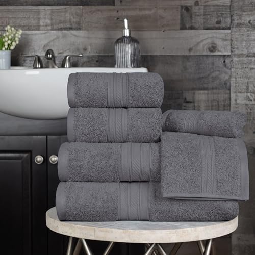 BLUENILEMILLS 700 GSM 6-Piece Cotton Towel Set Grey