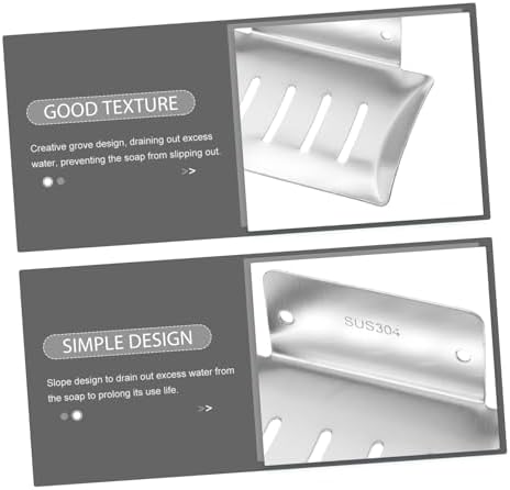 Amosfun Bar Soap Dish Holder Wall-Mounted Drainage Soap Rack Easy Install