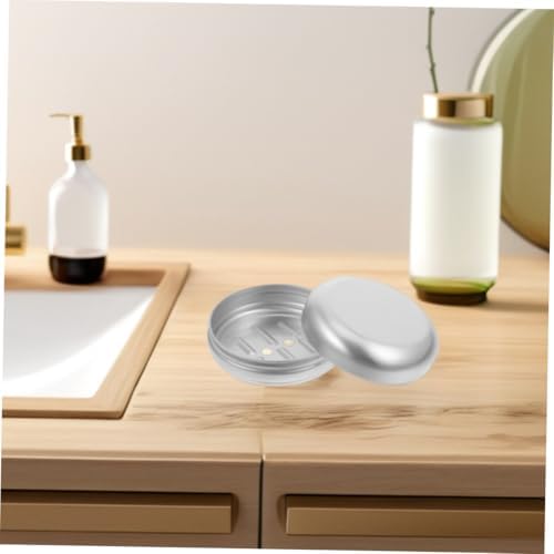 ABOOFAN Travel Round Aluminum Soap Holder Leakproof