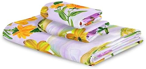 Senya Flower Bath Towels Set of 3 1