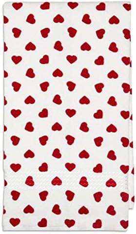 Cackleberry Home Red Hearts Bath Towels Set of 2