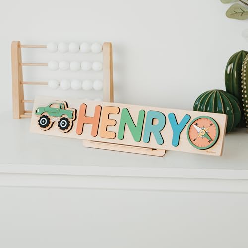 Personalized Wooden Name Puzzle with Pegs for Baby