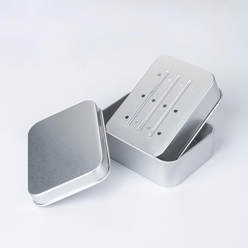 GSHLLO 2 Pcs Reusable Aluminum Soap Tins 1