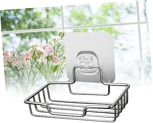 Wall Mounted Stainless Steel Soap Holder Self Adhesive for Bathroom and Kitchen
