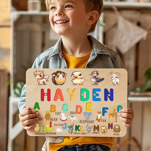 Personalized Wooden Name Puzzle for Baby 1-3 Years