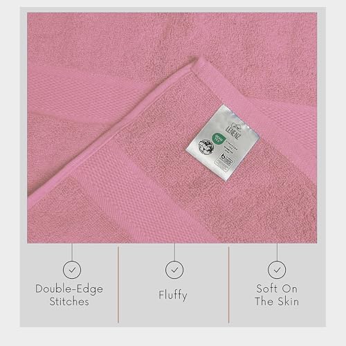 Lenenz 4 Pack Premium Cotton Bath Towels - Ultra Soft Quick-Dry Durable 27x54
