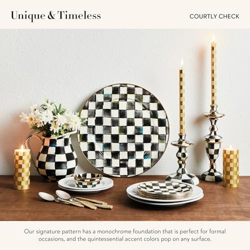 MACKENZIE-CHILDS Courtly Check Enamel Candlestick Holder 1