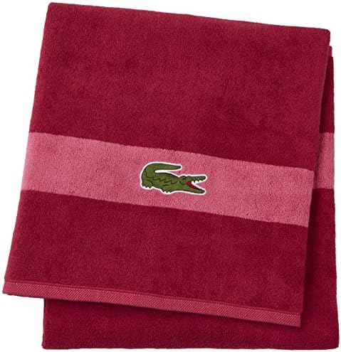 Lacoste Logo Bath Towel 30x52 Cherry 100 Cotton