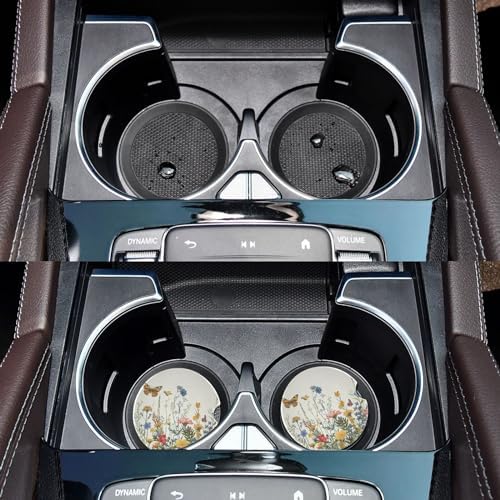 Wildflowers Car Cup Holder Coasters 2 Pack