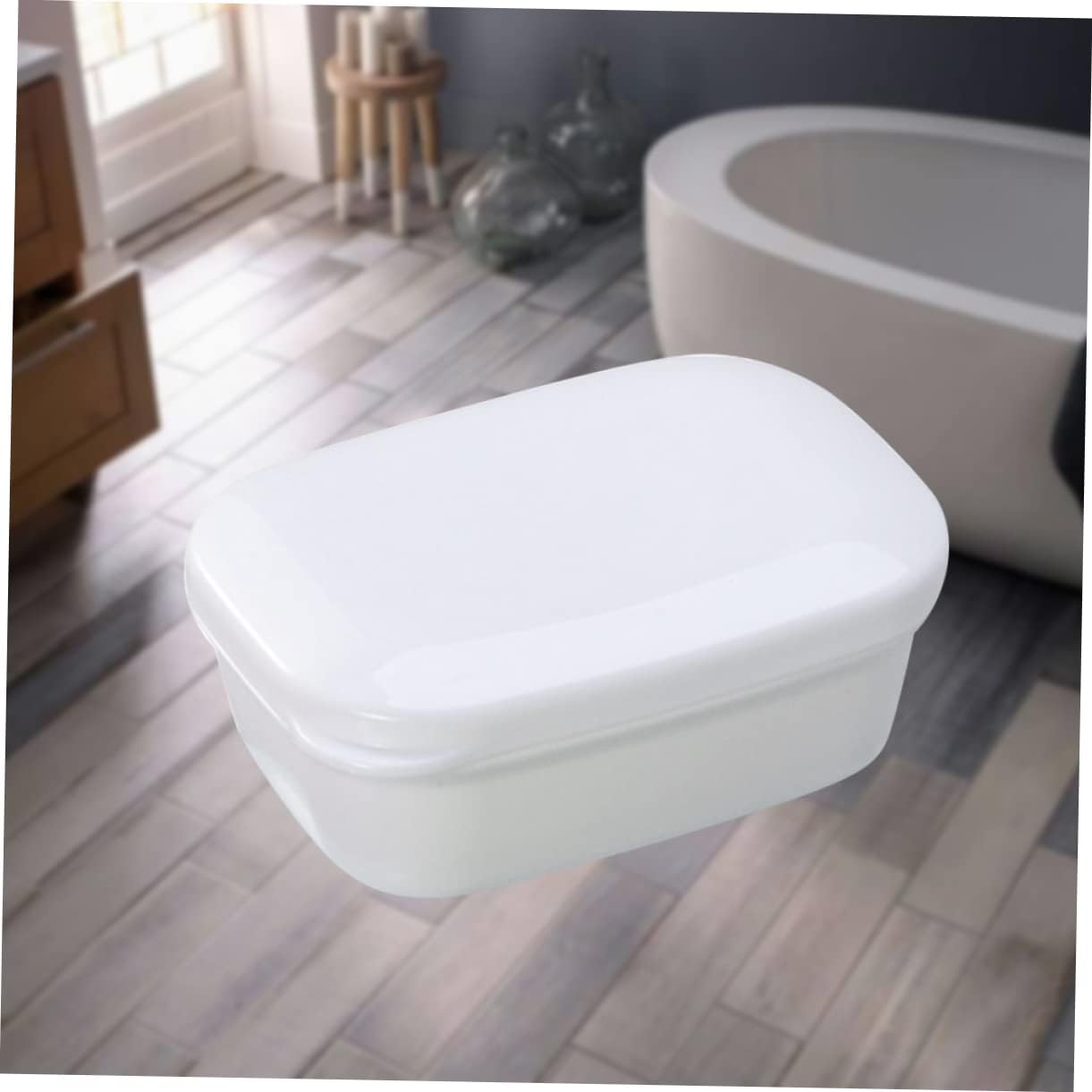 Portable Soap Dish with Drainage Leak Proof White