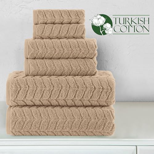 Elegant Comfort 6-Piece Turkish Cotton Towel Set - Taupe