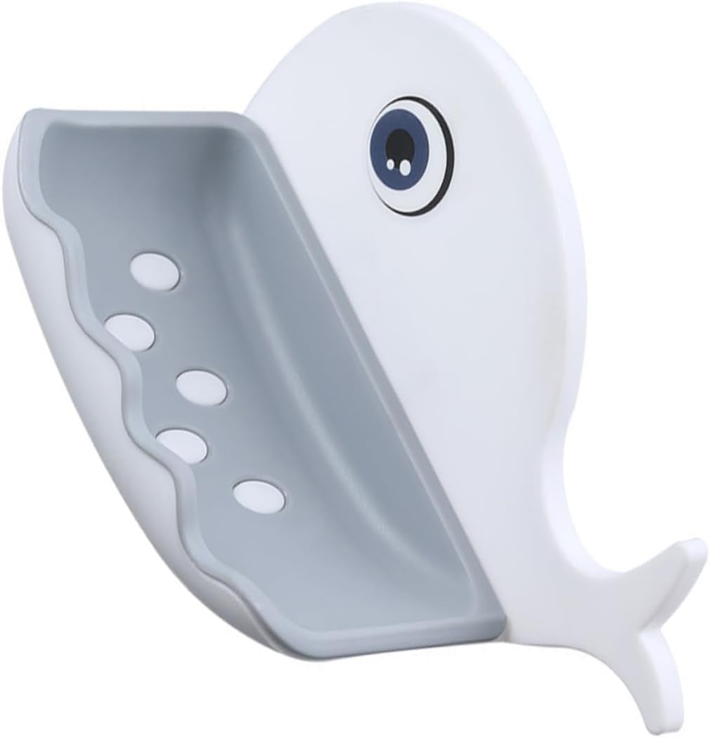 IMIKEYA Adorable Whale Soap Dish Wall Holder