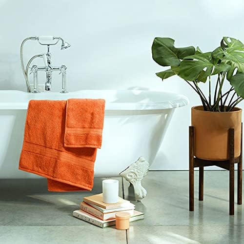 GLAMBURG 700 GSM 8-Piece Towel Set - Orange
