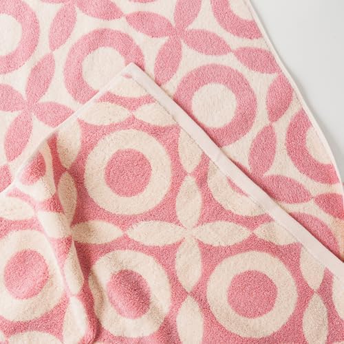 OX Pink Bath Towels Set of 2 Cotton 27x55 Inch
