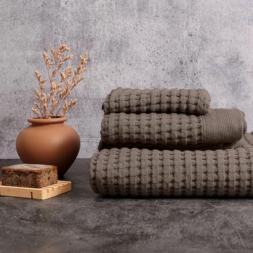 GILDEN TREE Waffle Towel Set of 4 Stone 1