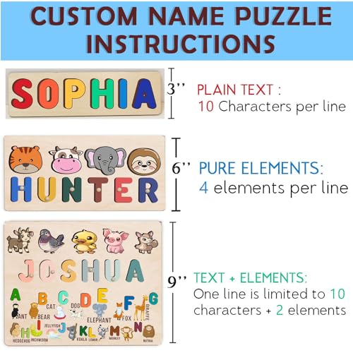 Personalized Wooden Name Puzzles for Toddlers 1-3