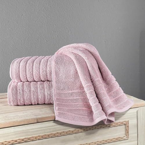 SALBAKOS 3-Piece Turkish Bath Towel Set - 100 Cotton 30x56 Rose