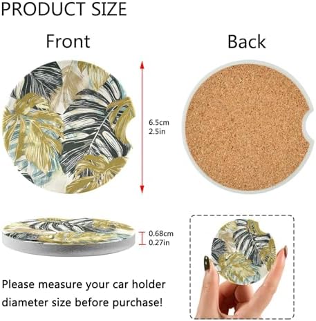 Takiito Palm Leaves Car Coasters 2 Pack